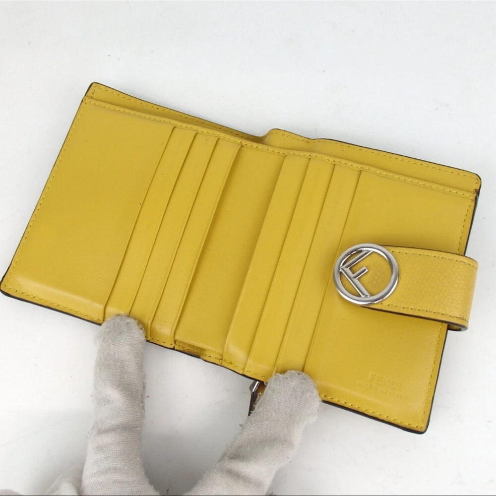 Vitello Cruise F is Fendi Bi-Color Embossed Compact Wallet - Picture 7 of 12